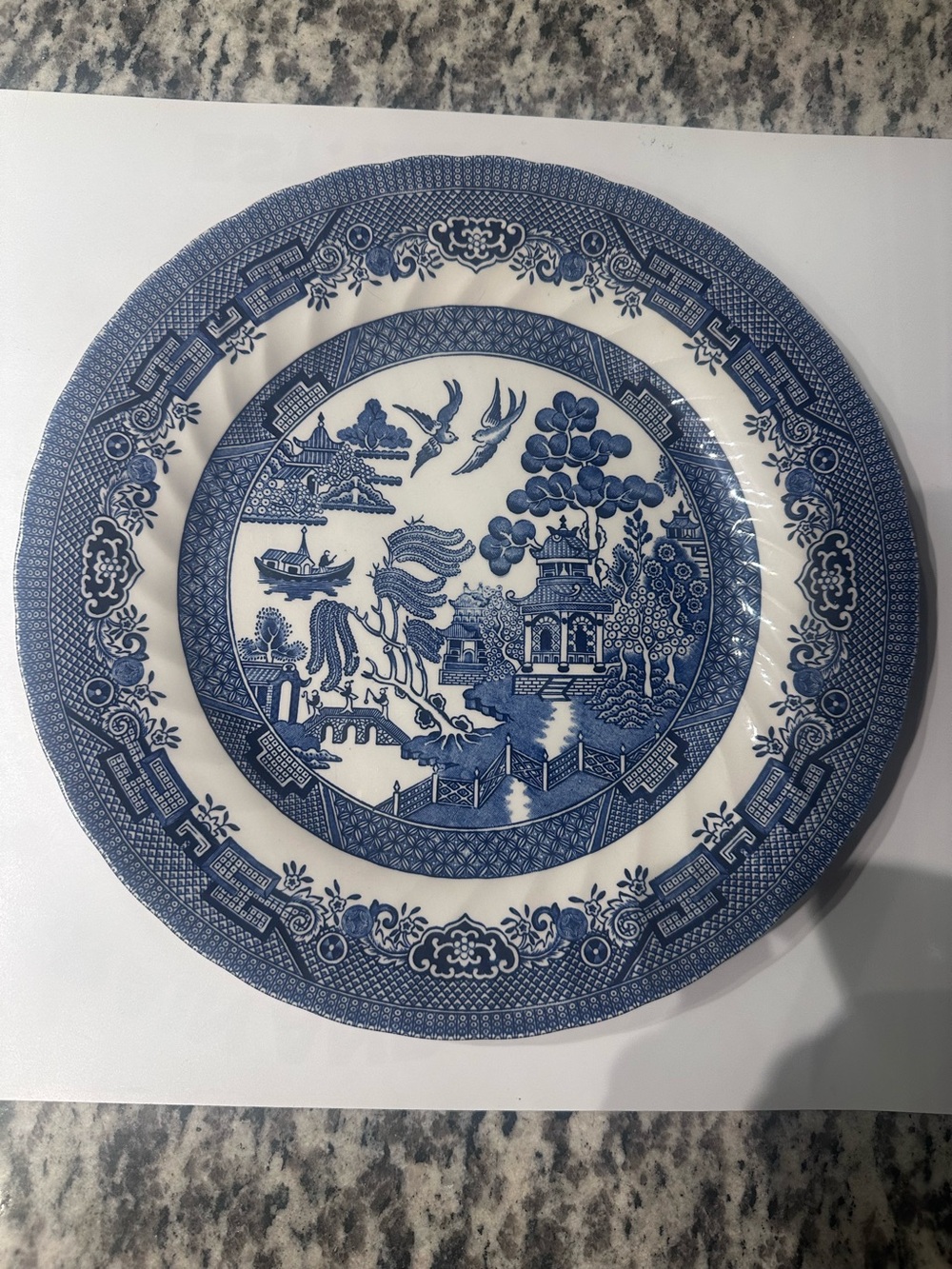 Classic Blue Willow Ceramic Dinner Plate - Blue